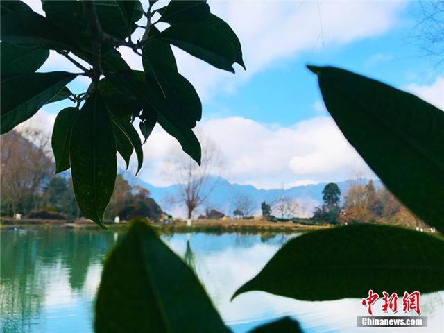 甘肃文县现“江南春景” 水天一色辉映成画